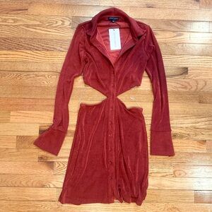 NWT Cotton Candy LA Rust Red Cut-Out Mini Dress | Size S